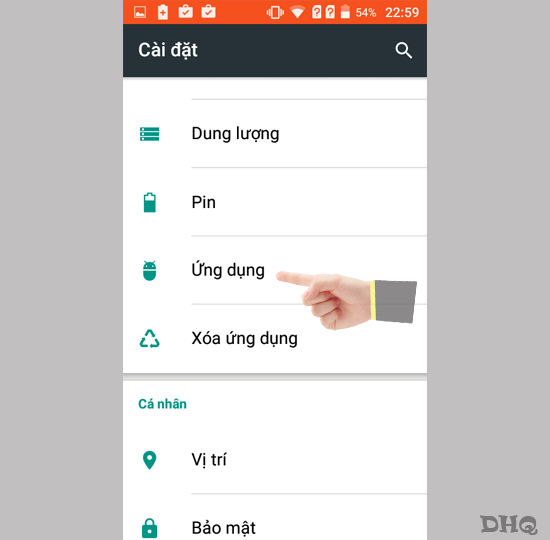 Chọn ứng dụng